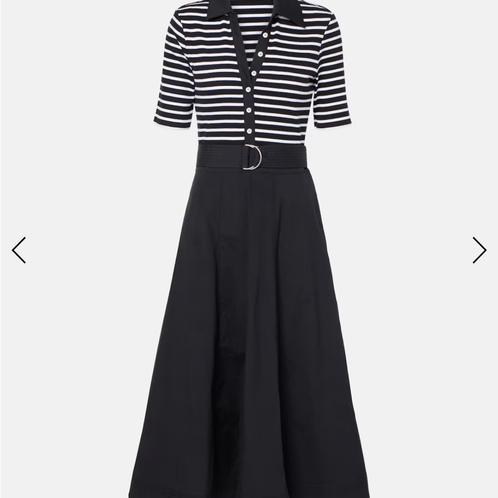 Delise striped cotton-blend midi dress